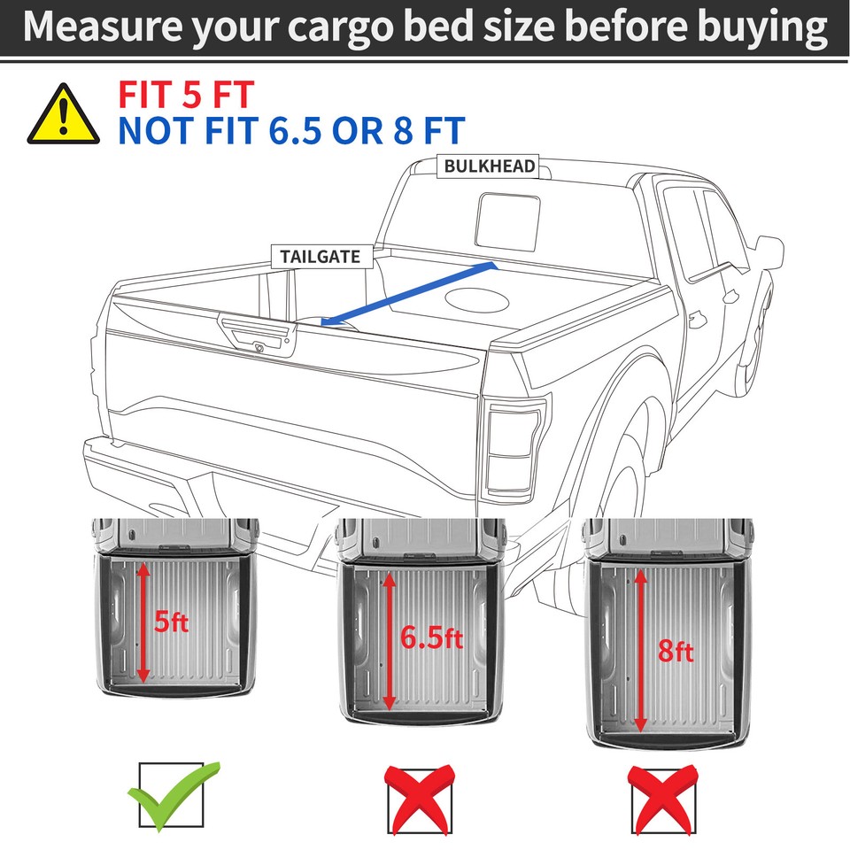 5ft RollUp Tonneau Cover for 20152024 Chevy Colorado & GMC Canyon