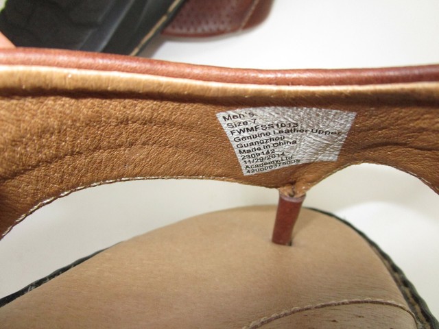 Magellan Men's Brown Leather Flip Flop Thong Sandals Size 7 Padded Footbed for sale online | eBay