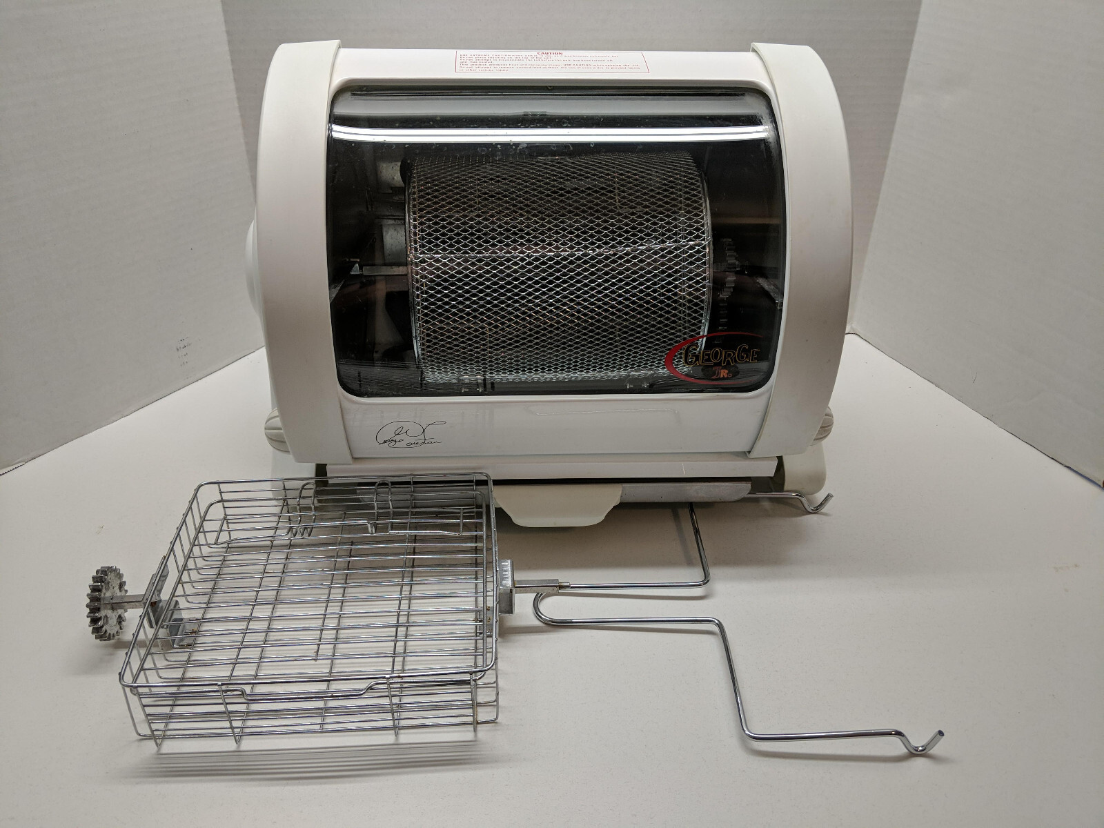 Foreman Jr Rotisserie Roaster Cooker GR82B Cook Lean Tested