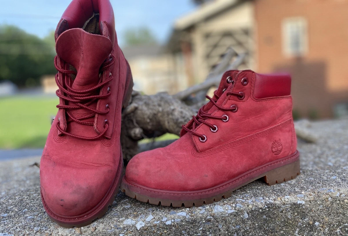 Uitlijnen Verminderen Cyclopen Timberland 6&#034; Premium Boots Hiking Casual Waterproof red Boys Size 3  shoes youth | eBay