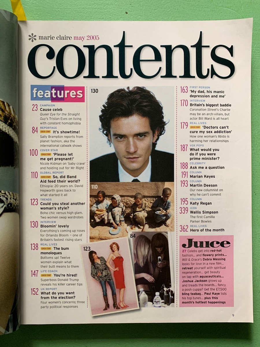 MARIE CLAIRE magazine May-2005 NICOLE KIDMAN Orlando Bloom Bill