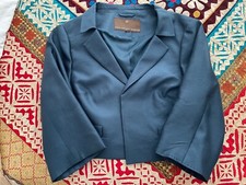 Vintage Jacket Bolero Blue Silk By Fenn Wright Manson Size 16