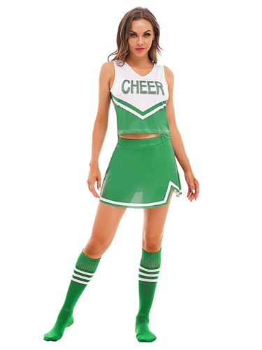 Frauen Schulmädchen Cheer Leader Cosplay Outfit Cheerleading Tanz Uniform Sets - Bild 94 von 95