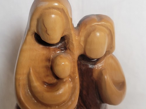 Figura Madera Olivo Sagrada Familia María José Niño Jesús en Burro Jerusalén 7.25" - Imagen 2 de 10