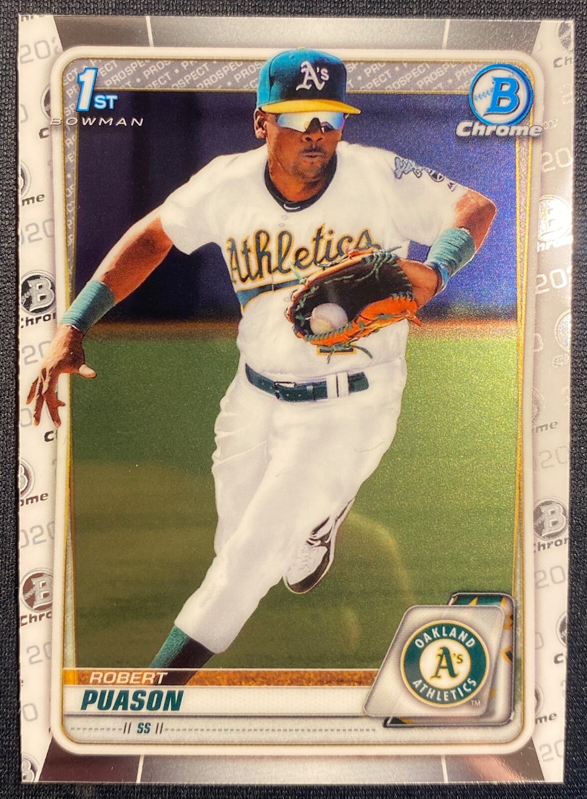 Robert Puason 2020 Bowman Chrome RC Rookie Prospect Base OAKLAND ATHLETICS 10