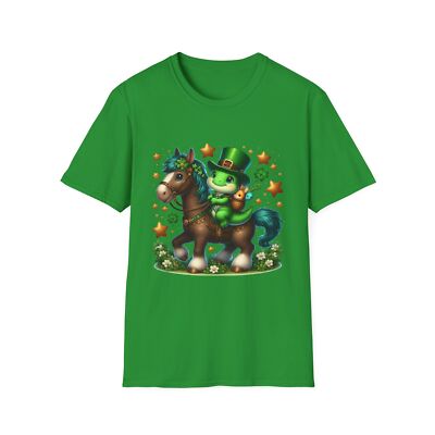 St. Patrick's Day Horse & Leprechaun T-Shirt, Unisex Graphic Tee, Funny Holiday
