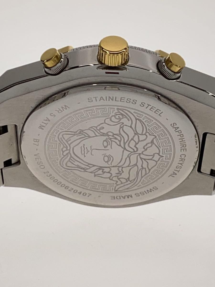 VERSACE Men's Watch Analog Stainless Steel Silver WR5ATM