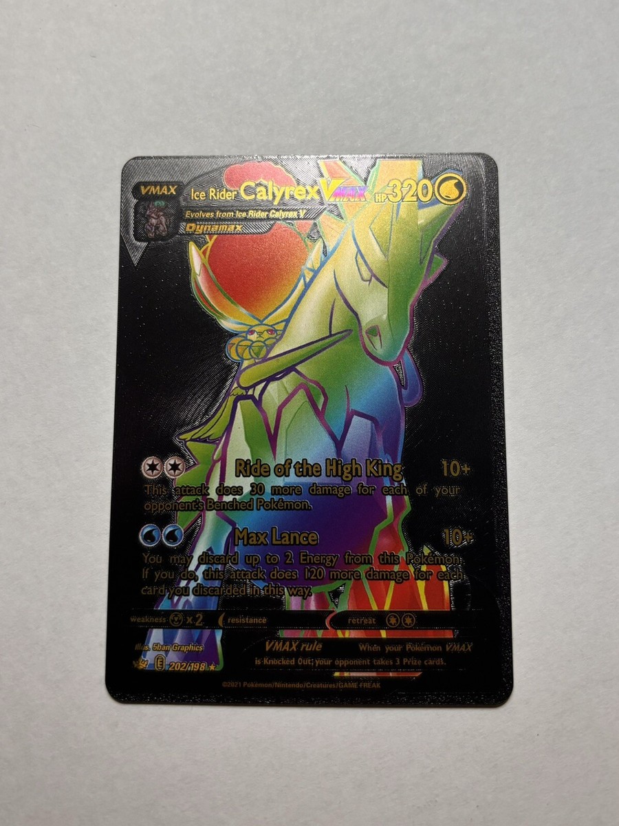 Rainbow Ice Rider Calyrex VMAX Black Foil Display Card Fan Art