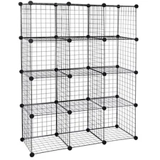 Wire Cube Storage 12-Cube Storage Organizer Bins Wire Shelving Modular Bookshelf