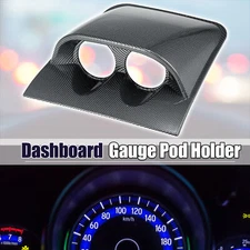 52mm 2" Dual Dashboard Gauge Holder Pod Meter Mount Bracket Carbon Fiber Pattern