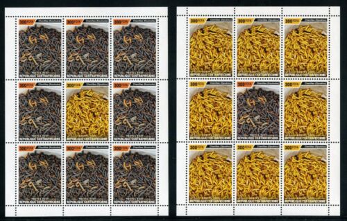 CENTRAL AFRICA 2021 WORMS SET OF TWO SHEETS MINT NEVER HINGED - Picture 1 of 1