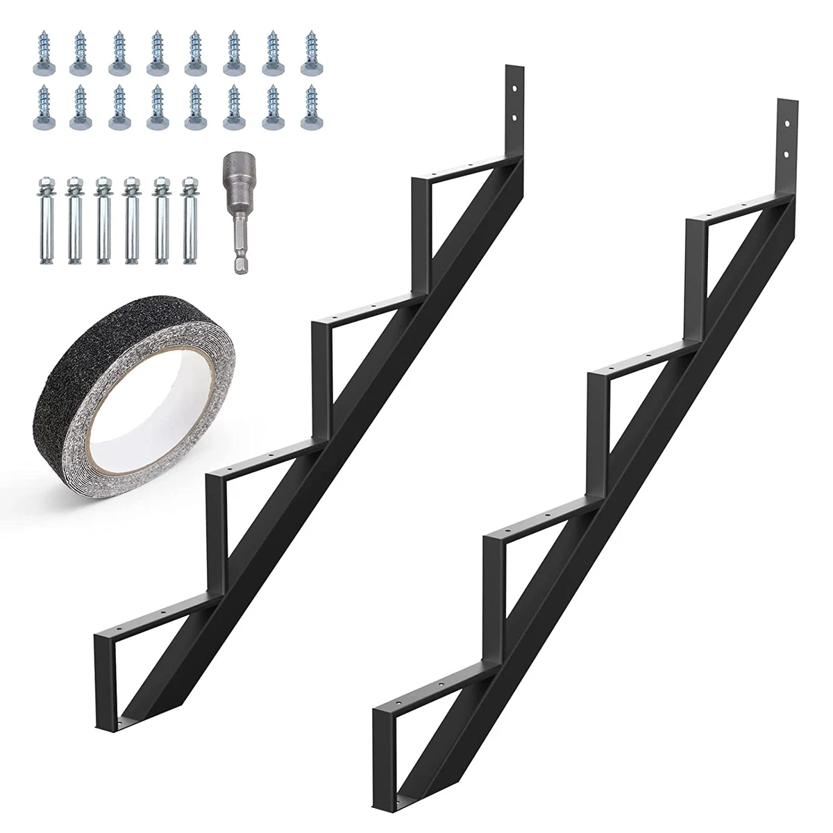 Steel Stair Step Riser -4 Step for Deck Height 34.7 Inches Metal Stair  Stringer 705353397127 | eBay