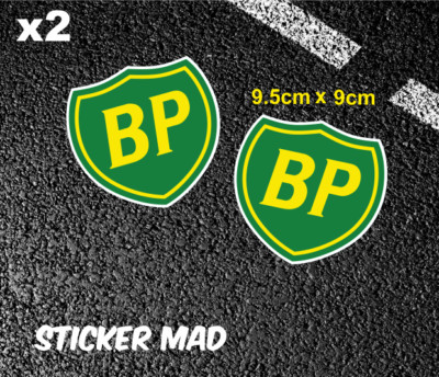 BP OIL Stickers ( High Quality gloss vinyl ) F1 Lemans Moto gp 9cm car ...