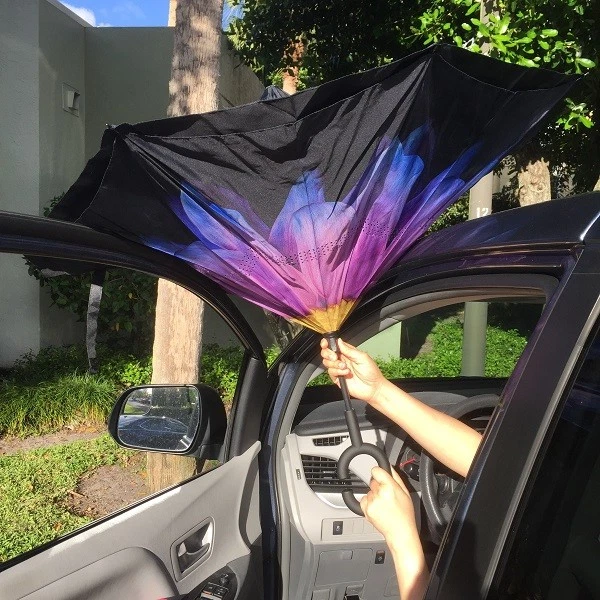 Reverse Opening Inverted Inside-Out/Upside Down/ C-Handle Umbrella Sale - Image 2 of 4