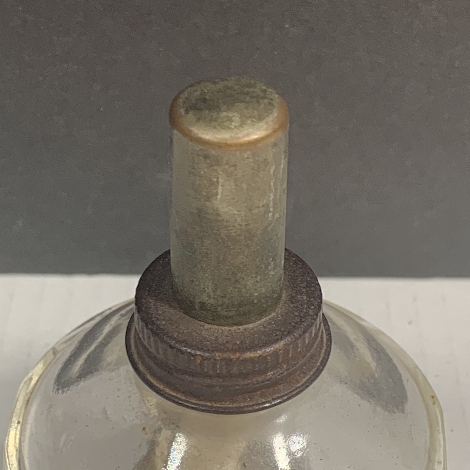 Hr berger lamp oil old crystal glass cooper lid wick snuffer 4 5 tall