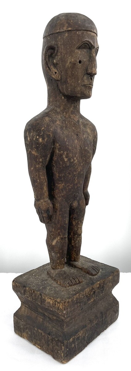 Antique Bulul 19th Century Philippine Ifugao Wood Bulul Male