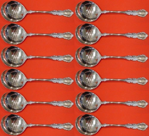 Georgian Rose by Reed & Barton Sterling Silver Cream Soup Spoon Set 12 pcs 6"