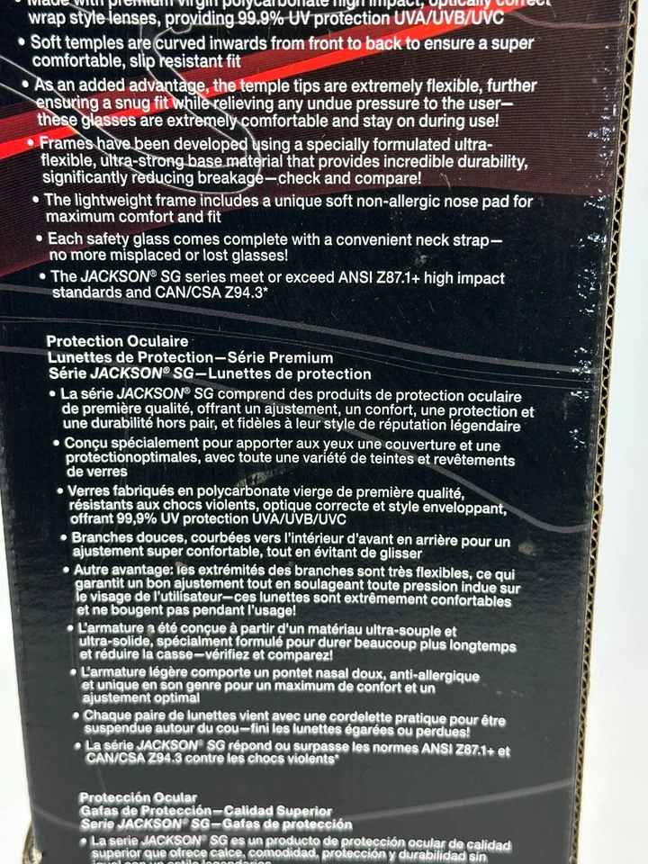 Lente Jackson Safety Brand SG Series 50010 IR SH 5.0 Ligera NUEVA Envío Gratuito Foto 4 de 4