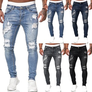 Moda para Hombre Skinny Jeans Elástico Pantalón Ajustado Pantalón Vaquero  Pantalón Stretch Jeans | eBay