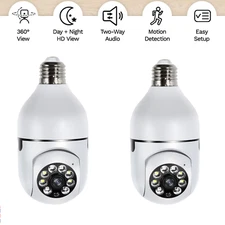 360° 1080P IP E27 Light Bulb Camera WiFi IR Night Smart Home Wireless Security