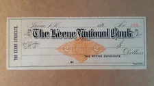 189- THE KEENE NATIONAL BANK KEENE, N.H. THE KEENE SYNDICATE CHECK