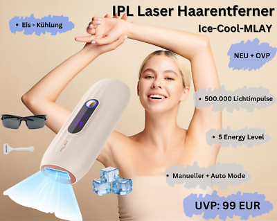 Impuls Laser IPL Haarentfernungsgerät, Eiskühlfunktion, inkl. Brille, NEU+OVP