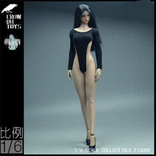 CROW DH TOYS 1/6 Female Elastic Jumpsuit Bodysuit Clothes Fit 12'' PH TBL Body