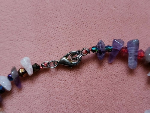 Hand- Made * GENUINE * Multi-STONE chips Bracelet 7.75"- Made in USA - 第 3/8 張圖片