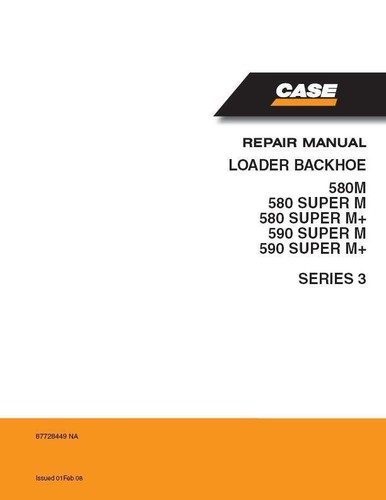 Gehäuse 580M, 580 Super M, 590 Super M BACKLADER SERVICE MANUAL auf USB #87728449NA