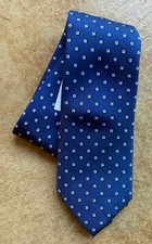 New Michael Kors Mens 100 Silk Classic Neck Tie, Navy Blue/Light Blue