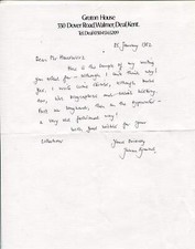 Julian Symons autograph, British crime writer, handwritten letter
