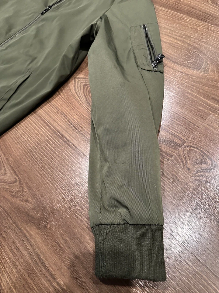 Chaqueta Bernardo Mujer Pequeña Bomber Boyfriend Verde Cremallera Completa Forrada Bolsillos 16707 Foto 4 de 4