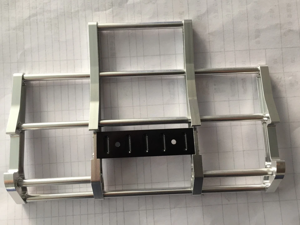 Aluminum metal Front Animal Bumper Guard for RC Tamiya 1:14 Tractor Truck Silver - Image 2 of 4