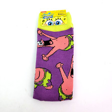 Nickelodeon Spongebob Squarepants Patrick Mens Sz 6-12 Purple Graphic Crew Sock