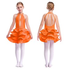 Latin Dance Dress for Girls Ballroom Costume Modern Competition Dancing Clothes
