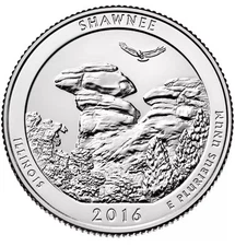 2016 D Shawnee Illinois ~ America the Beautiful BU Quarter from US Mint Roll