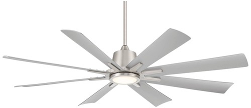 54" Casa Vieja Inspirit Brushed Steel Damp LED Remote Ceiling Fan - Picture 2 of 10