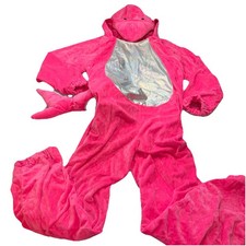 Mommy PINK shark ADULT MEDIUM PLUSH Shark Head hood Zip Full Body Outfit Fins M