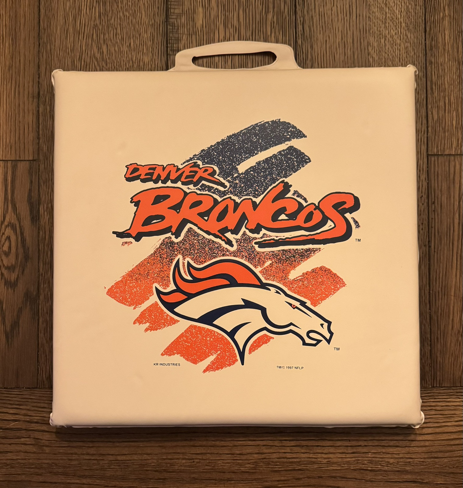 Vintage NFL Denver Broncos Football Seat Bleacher Cushion 1997 Memorabilia