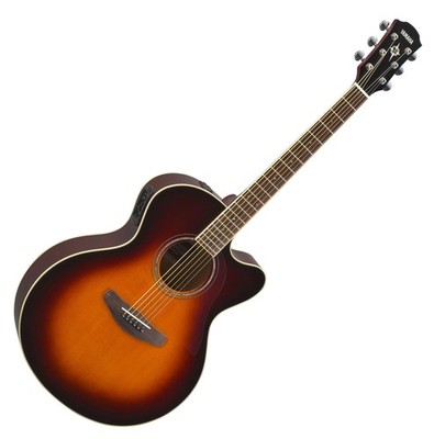 Akustische Westerngitarre von Yamaha mit Tonabnehmer und Violin Sunburst Finish