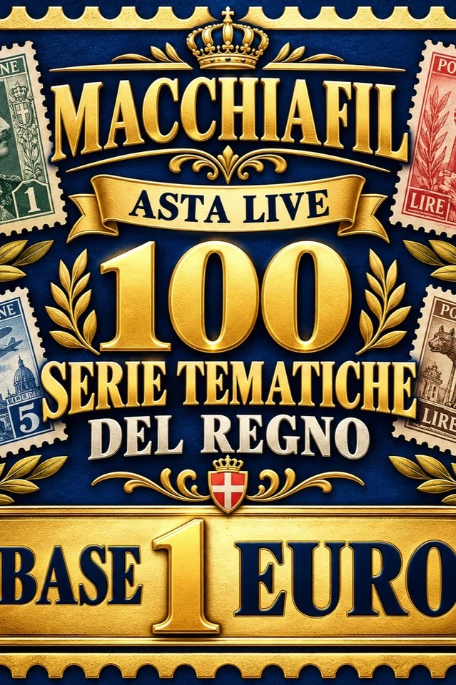 ASTA TEMATICA 100 SERIE REGNO LINGUELLATE BASE 1 EURO