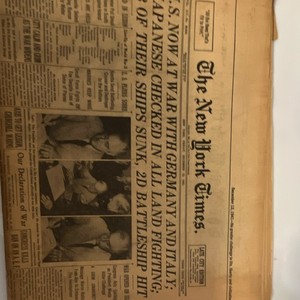 The New York Times WWI & WWII War Headlines Newspapers Aug 5 1914 Dec 12 1941