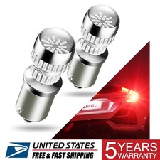 2PCS Red 1156 7506 LED Blinker Brake Tail Stop Light Bulb Error Free 4014SMD 54H