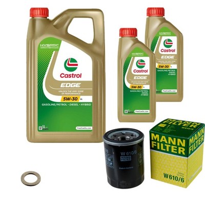 MANN-FILTER Ölfilter 7 L Castrol EDGE 5W-30 LL für Honda HR-V 1.5 2.2i-DTEC