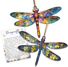 2PCS Dragonfly Gifts for Women, Meaningful Ornaments with Story Card, Christmas