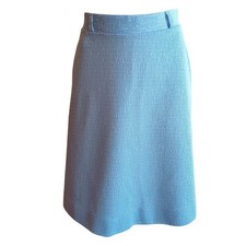 BLUE FLECK STRETCH True Vintage 1970's SKirt MEDIUM 25W 25" sz 10 KNIT MOD