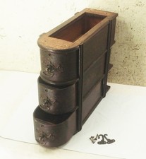 Vtg antique Damascus treadle sewing machine cabinet wood drawers stack
