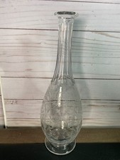 Baccarat Etched Crystal J.G Monnet Co Cognac Decanter Missing Stopper 12 High