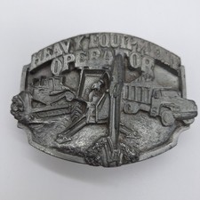 Vintage M-80 Heavy Equipment Operator Siskiyou Belt Buckle 1988 Back Hoe Dozer