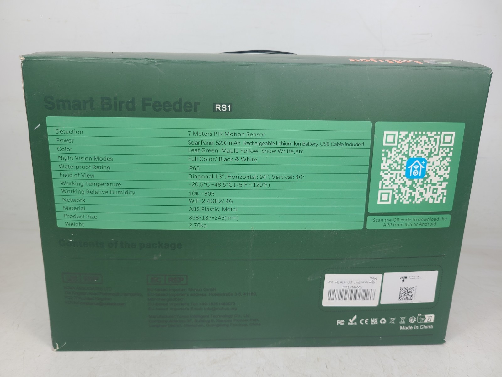 Lollyes Smart AI Recognition Bird Feeder Auto-Capture Live Video